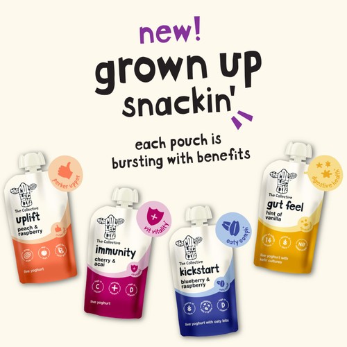 The Collective Uplift Peach & Raspberry Yoghurt Pouch thumbnail 3