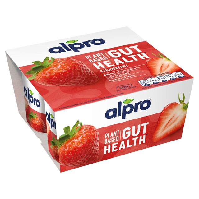 Alpro Strawberry Gut Health Dairy Free Soya Yoghurt Alternative thumbnail 2