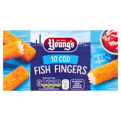 Young's 10 Cod Fish Fingers Frozen