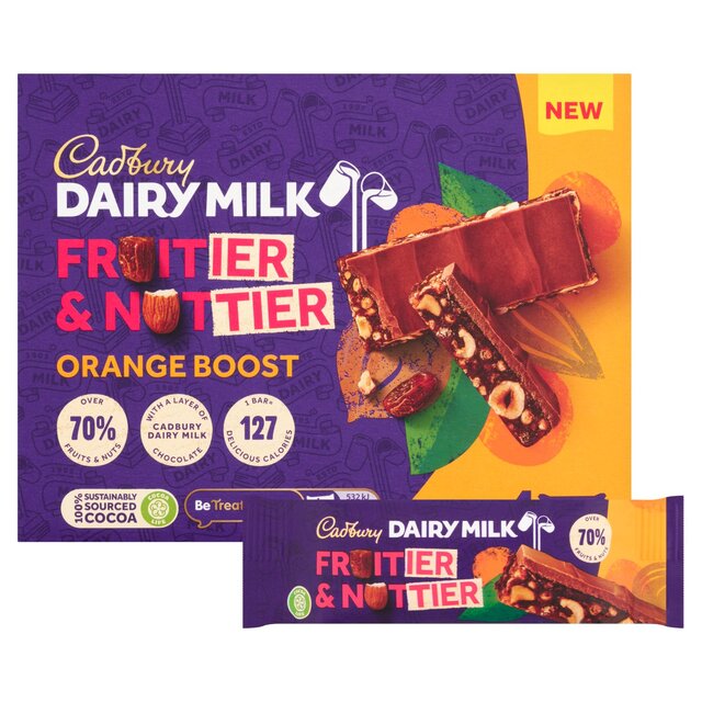 Cadbury Dairy Milk Fruitier and Nuttier Orange Boost 4 Pack