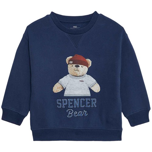 M&S Spencer Bear Sweat, 5-6 Years, Navy