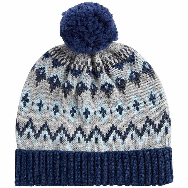 M&S Kids Fair Isle Winter Hat, 3-6, Navy Mix