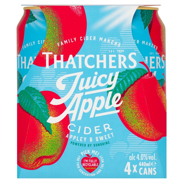 Thatchers Juicy Apple Cider 4pk Can