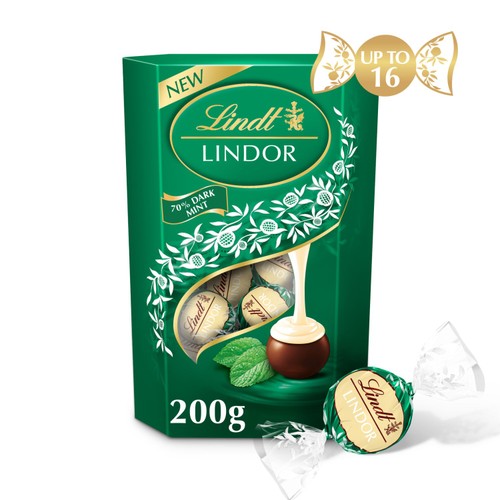 Lindt LINDOR Dark Mint Chocolate Truffles Box thumbnail 3