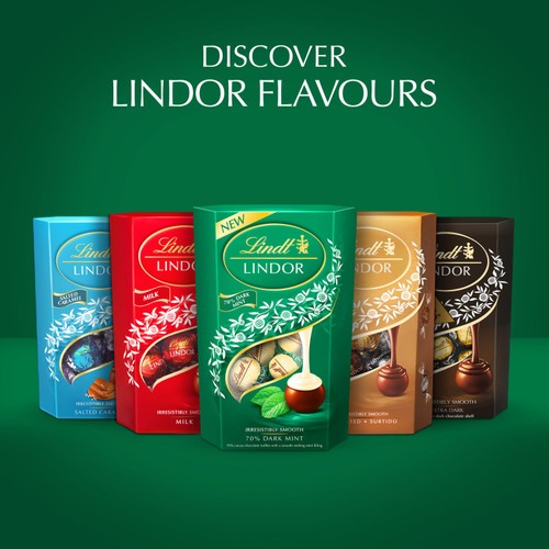 Lindt LINDOR Dark Mint Chocolate Truffles Box thumbnail 6