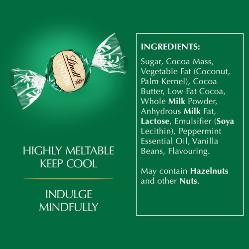 Lindt LINDOR Dark Mint Chocolate Truffles Box thumbnail 9