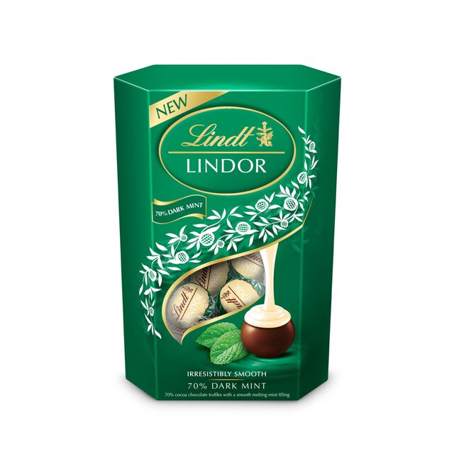 Lindt LINDOR Dark Mint Chocolate Truffles Box thumbnail 3