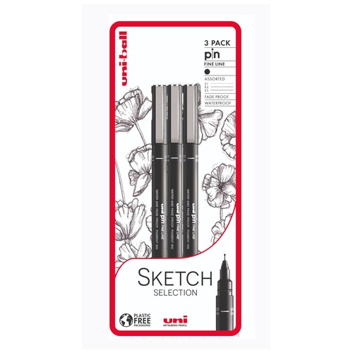 Uni-ball PIN Fineliners Pack Sketch Selection Black