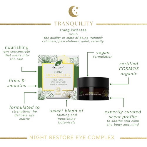 Dr Organic Evoke Tranquillity Restore Eye Complex Cream  thumbnail 6