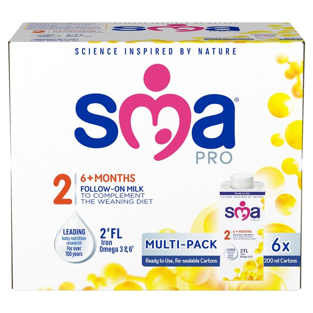 SMA PRO Follow-On Baby Milk 6 Month+ Ready-To-Use Formula Milk 6 Pack thumbnail 2