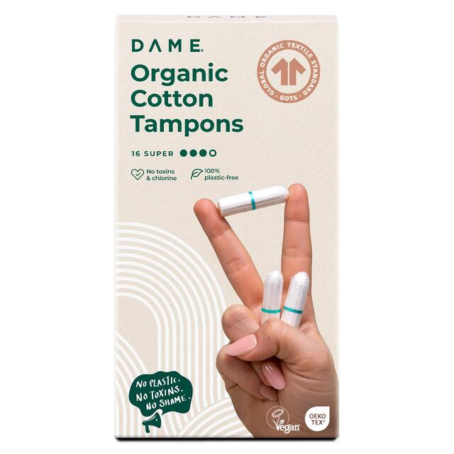 DAME Organic Cotton Tampons Super