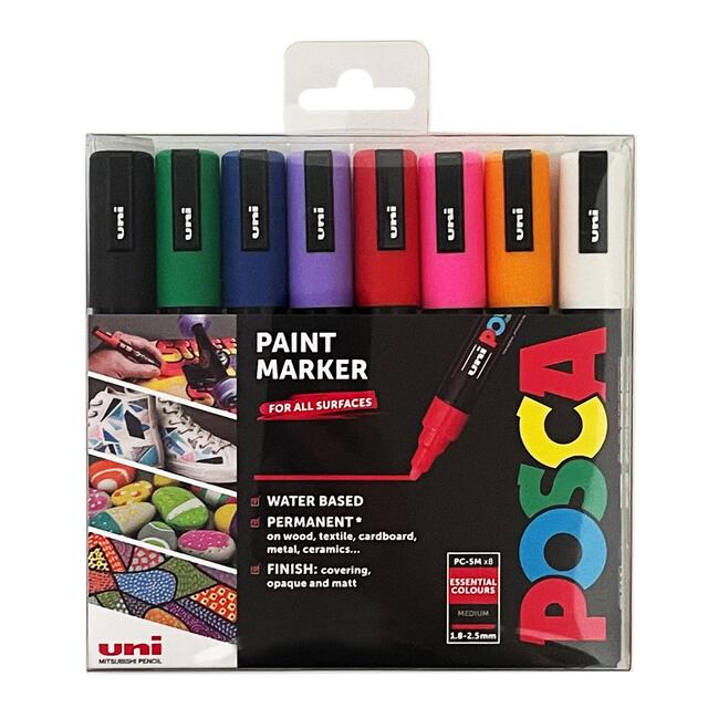 Posca PC-5M Essential Colour Pens - 8 pack