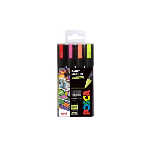 Posca PC-5M Fluorescent Colour Pens- 4 pack