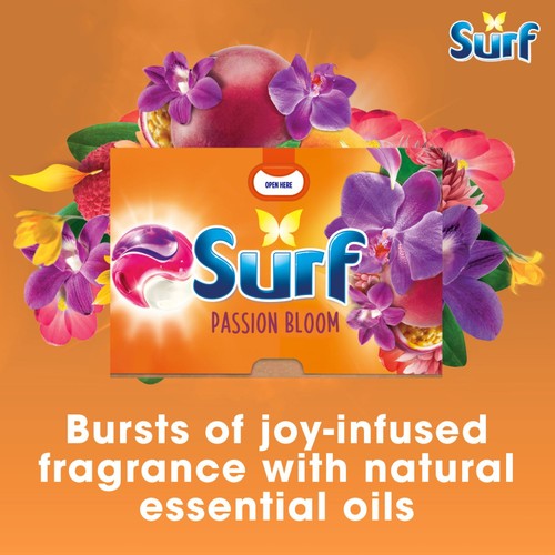 Surf Passion Bloom 3 in 1  Laundry Washing Detergent Capsules 51 Washes thumbnail 4