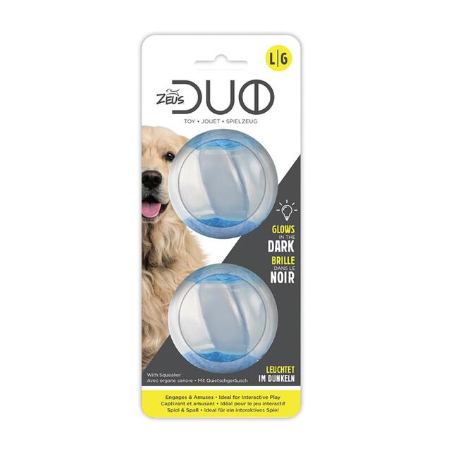 Zeus Duo Ball 6.3cm With Squeaker & Glo