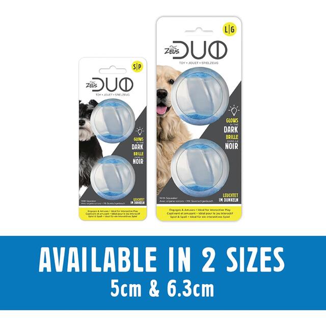Zeus Duo Ball 5cm With Squeaker & Glo thumbnail 4