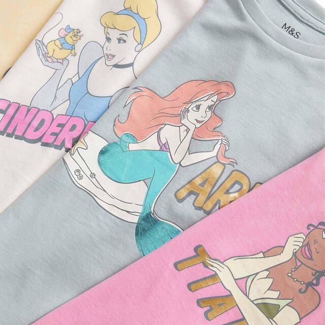 M&S Princess Top, 4 Pack, 2-7 Years thumbnail 2