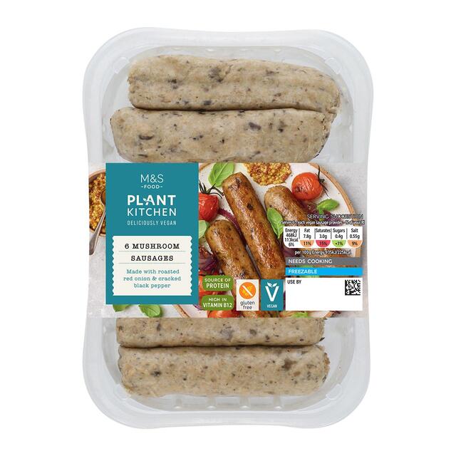 M&S Plant Kitchen 6 Mushroom Sausages thumbnail 2