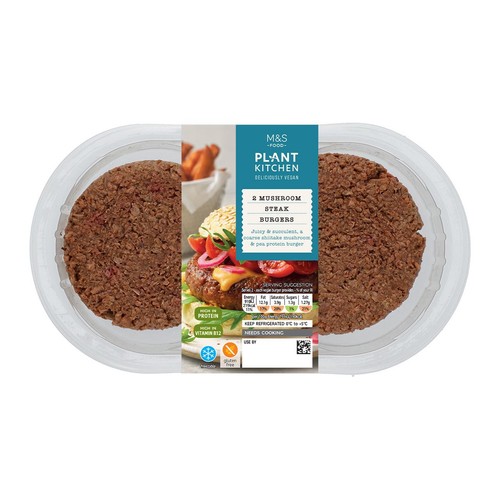 M&S Plant Kitchen 2 Mushroom Steak Burgers thumbnail 4