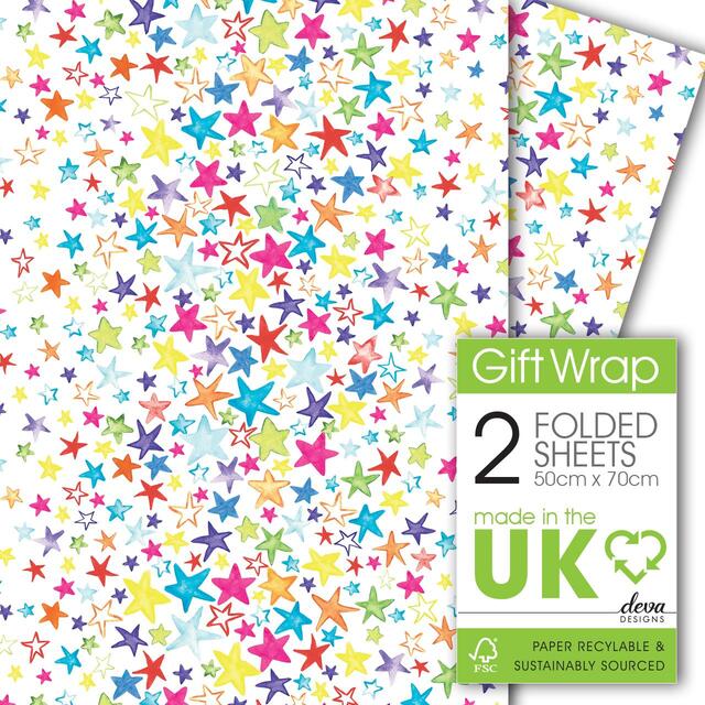 Painted Stars Gift Wrap Sheets