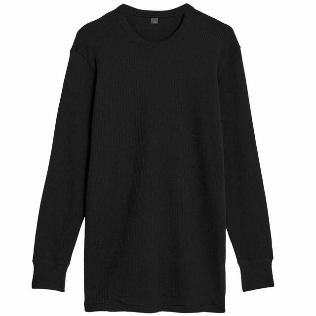 M&S Mens Heatgen Maximum Thermal Long Sleeve Top, Size S-XL, Black