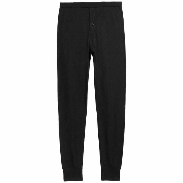 M&S Mens Medium Thermal Long Johns, S-XL, Black