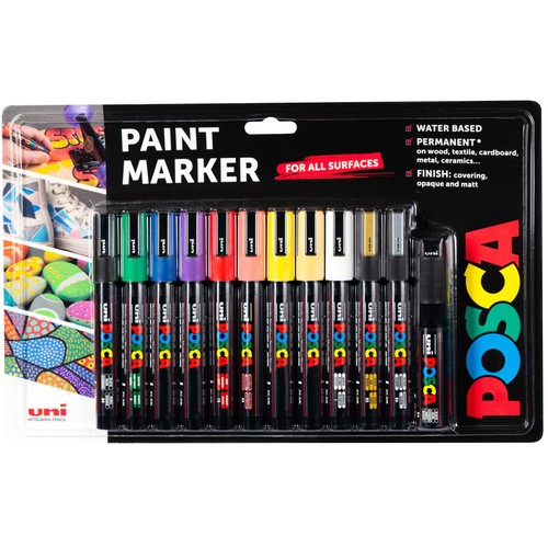 Posca 12pc Assorted Paint Marker Colours Starter Set