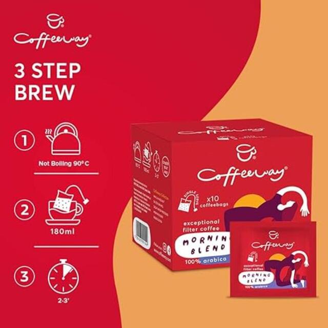 Coffeeway Morning Blend Single Serve Flavoured Coffee Bags thumbnail 6