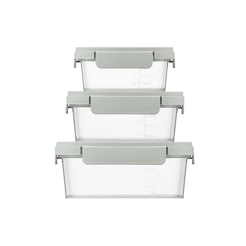 LocknLock NestnLock Sage Green Container Set, 3pc