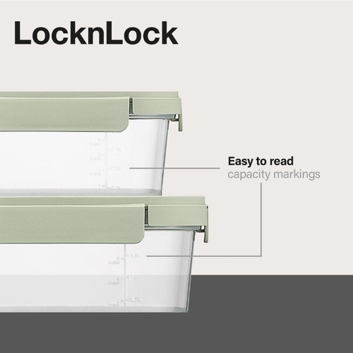 LocknLock NestnLock Sage Green Container Set, 3pc thumbnail 4