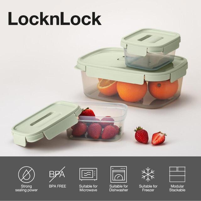 LocknLock NestnLock Sage Green Container Set, 3pc thumbnail 6