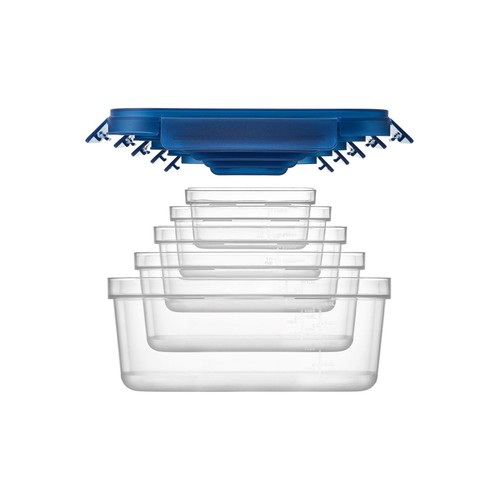 LocknLock NestnLock Blue Container Set, 5pc thumbnail 3