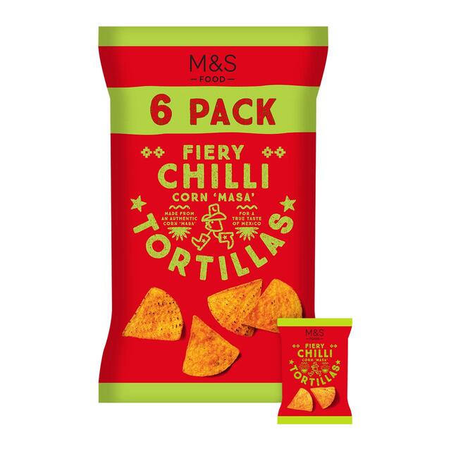 M&S Fiery Chilli Tortilla Chips Multipack