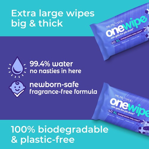 Mum & You OneWipe Extra Large Biodegradable Wet wipe thumbnail 4