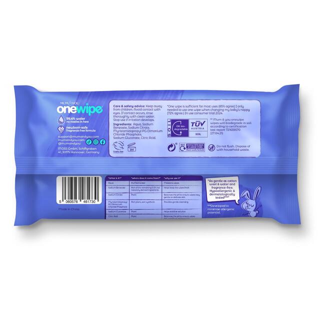 Mum & You OneWipe XL Biodegradable Wet wipe thumbnail 9
