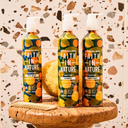 Faith In Nature Grapefruit & Orange Body Wash 500ml in Aluminium Bottle thumbnail 5