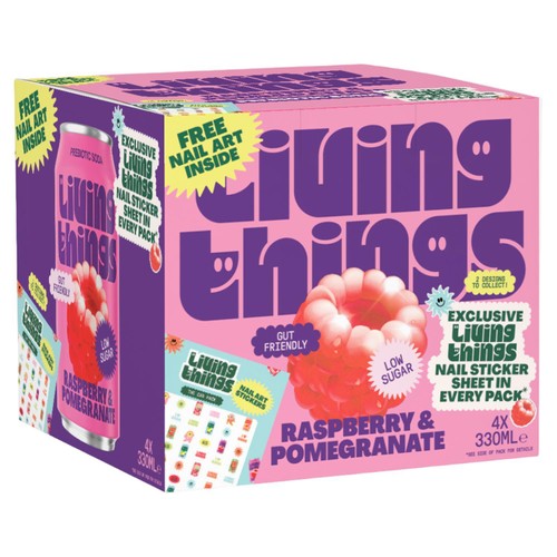 Living Things Raspberry & Pomegranate Biotic Soda thumbnail 2