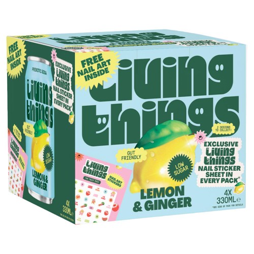 Living Things Lemon & Ginger Biotic Soda thumbnail 2