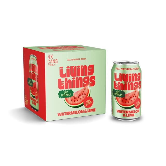 Living Things Watermelon & Lime Prebiotic Soda