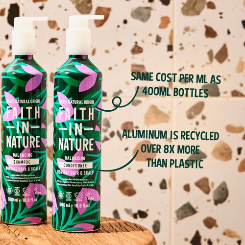 Faith In Nature Lavender & Geranium Conditioner 500ml in Aluminium Bottle thumbnail 4