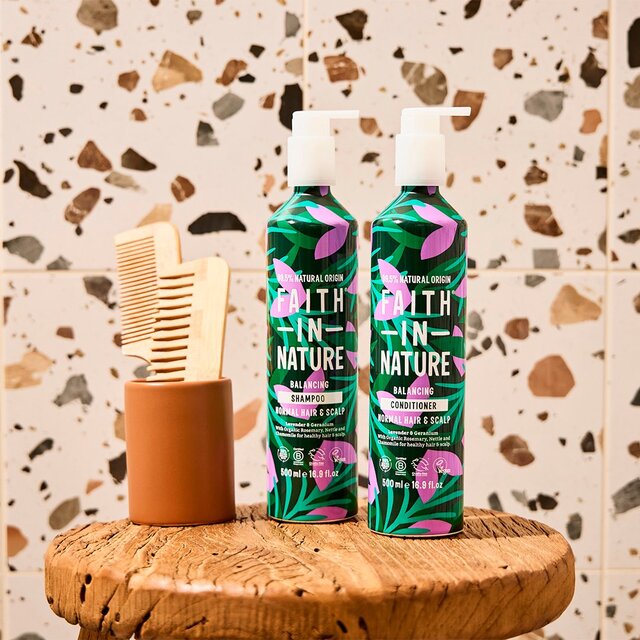 Faith In Nature Lavender & Geranium Conditioner 500ml in Aluminium Bottle thumbnail 3