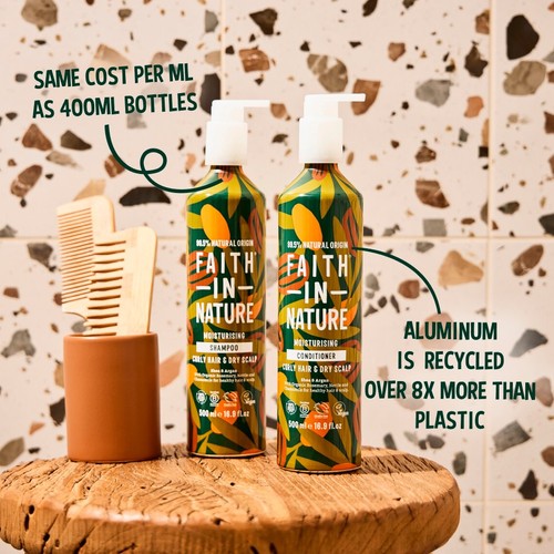 Faith In Nature Shea & Argan Conditioner 500ml in Aluminium Bottle thumbnail 4