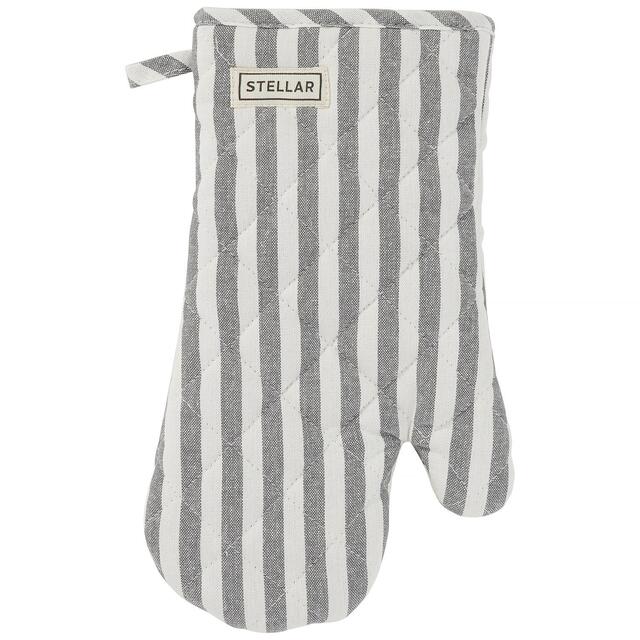Stellar Textiles Oven Glove, Grey Stripe