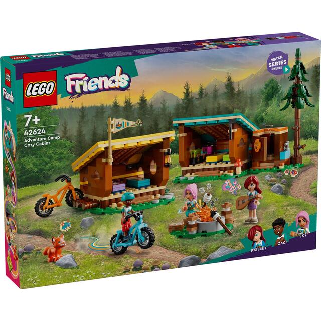 LEGO Friends Adventure Camp Cozy Cabins 42624, 7+