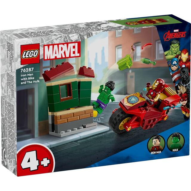LEGO Super Heroes Marvel Iron Man with Bike and The Hulk 76287, 4+
