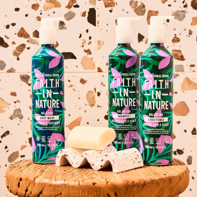 Faith In Nature Lavender & Geranium Shampoo in Aluminium Bottle thumbnail 2