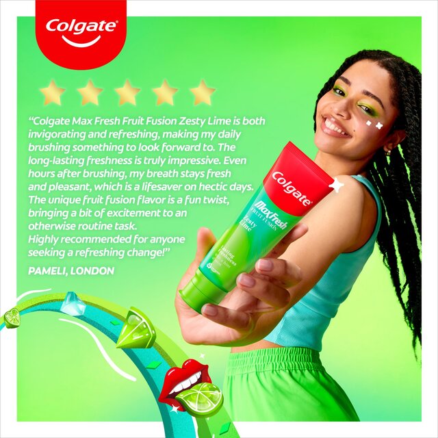Colgate Max Fresh Fruit Fusions Zesty Lime Toothpaste thumbnail 6
