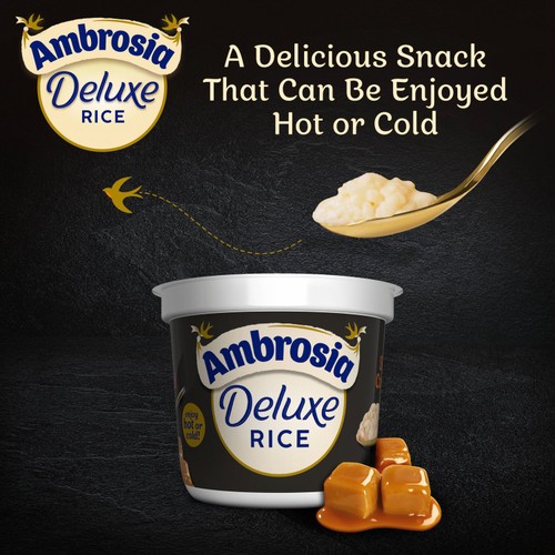 Ambrosia Deluxe Rice Pudding Salted Caramel Dessert Snack Pots thumbnail 3
