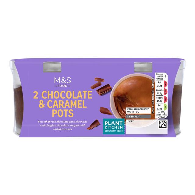 M&S Vegan 2 Chocolate & Caramel Pots thumbnail 2