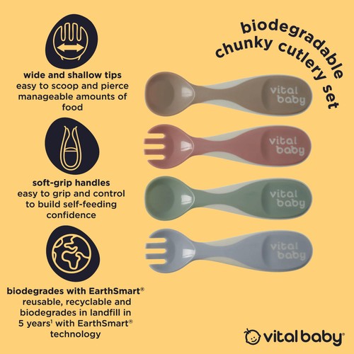 Vital Baby Nourish Chunky Cutlery 4pk - natural thumbnail 3